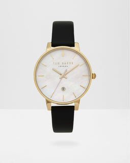 Lurisia Pearl Face Leather Strap Watch